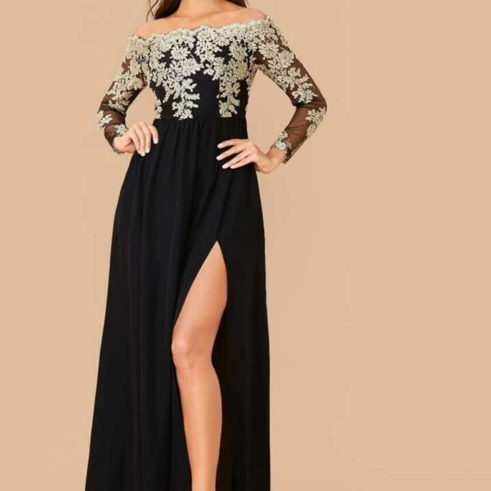 Black & Gold Formal Dress